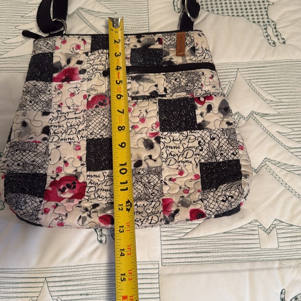Donna Sharp. Stylish Black, White, Pink Patchwork Shoulder Bag - Picture 7 of 10